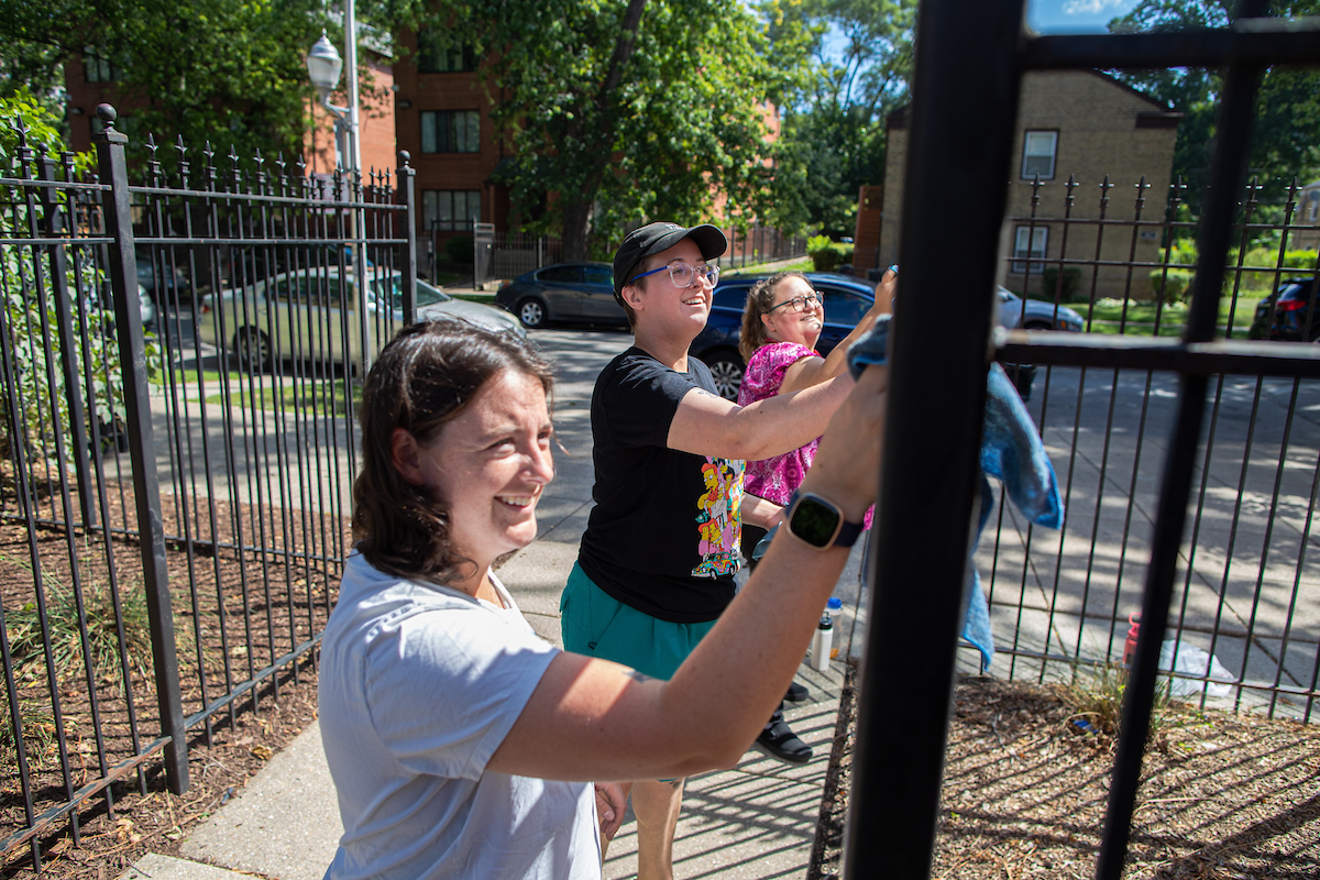MSW students volunteering at a local Chicago school as part of the service portion of the Community Immersion Program MSW students volunteering at a local Chicago school as part of the service portion of the Community Immersion Program