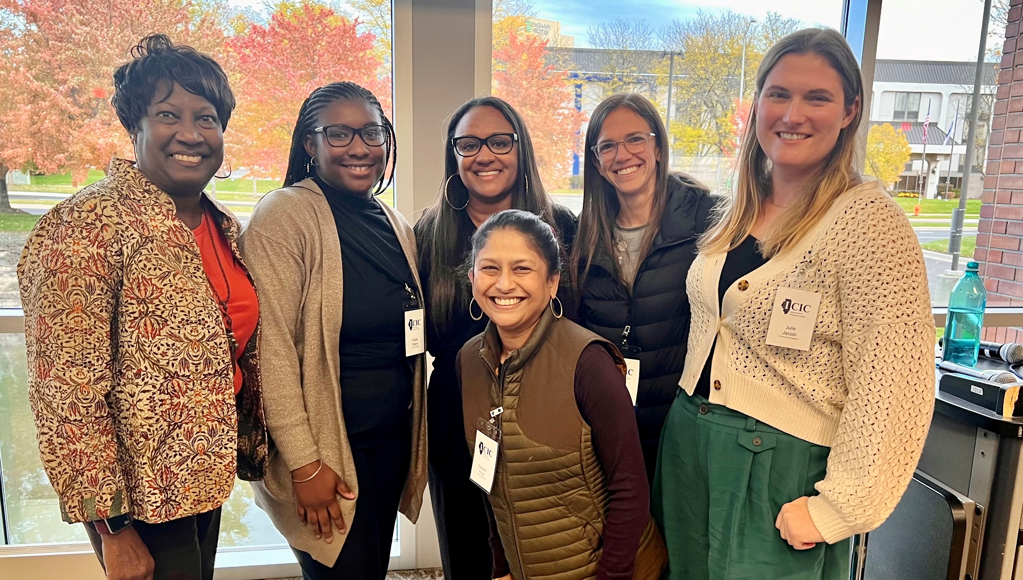 Six women smiling Six women smiling
