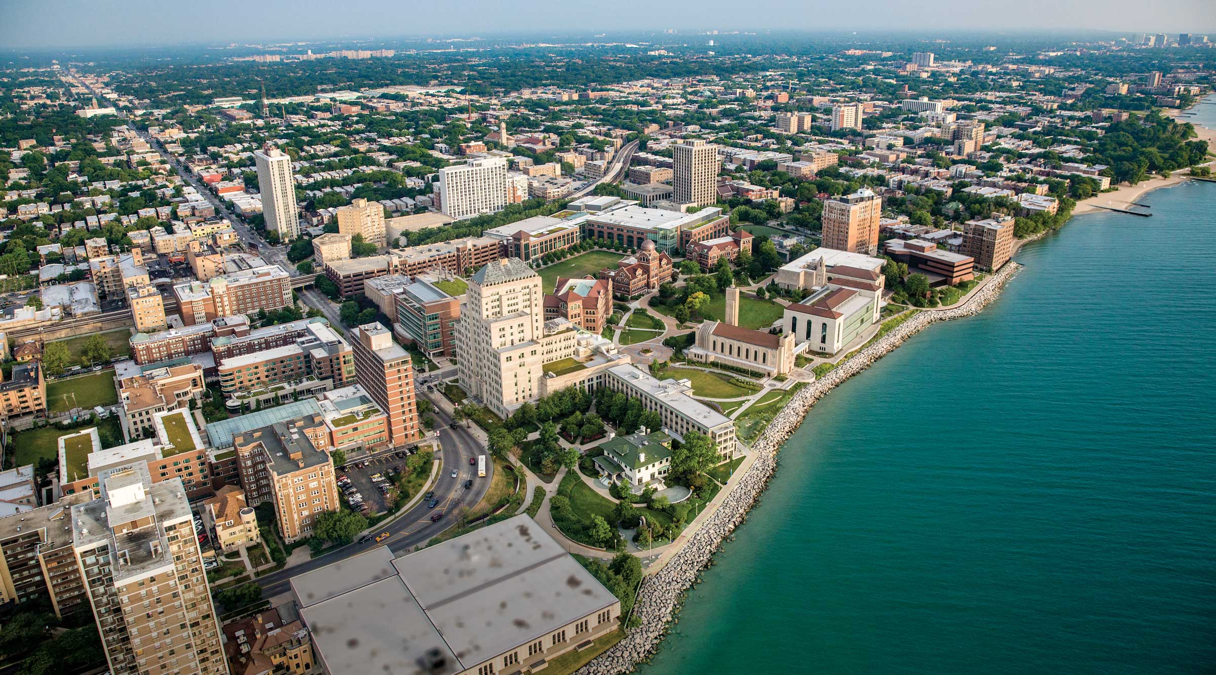 An aerial perspective of the Lake Shore Campus of Loyola University Chicago An aerial perspective of the Lake Shore Campus of Loyola University Chicago