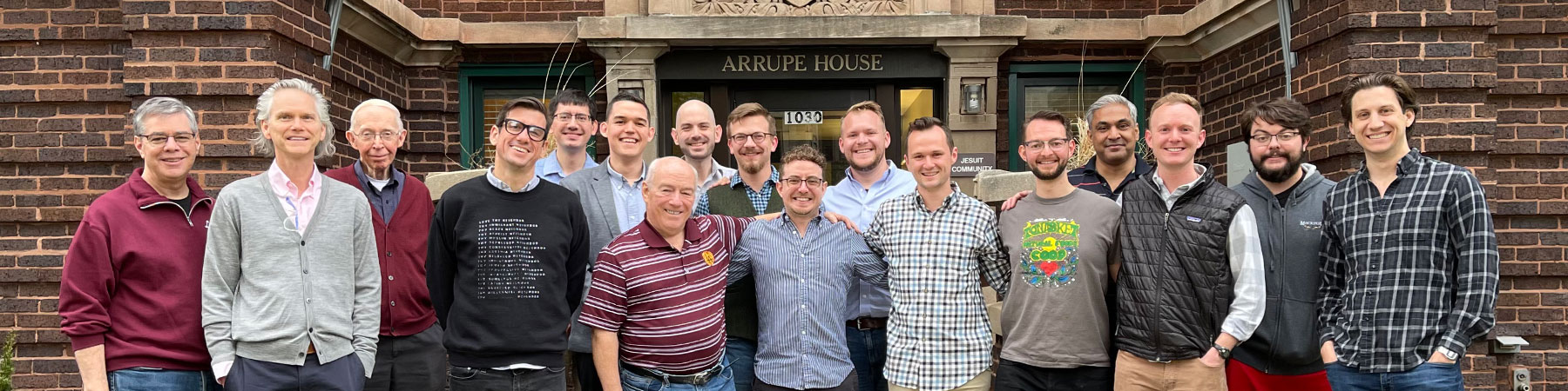 Jesuit First Studies group in front of the Arrupe House.