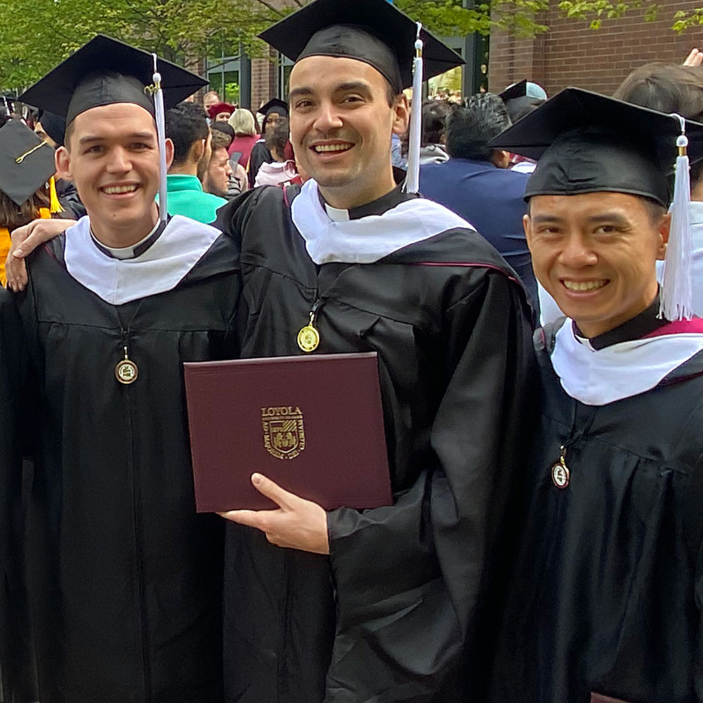 Three graduates of the Jesuit First Studies group