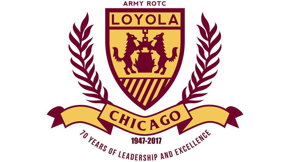 Loyola University Chicago ROTC crest 70 year celebration graphic