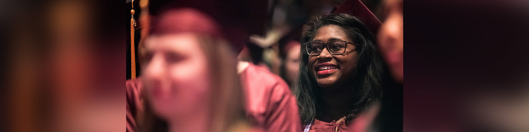 A Loyola University Chicago female nursing student at graduation