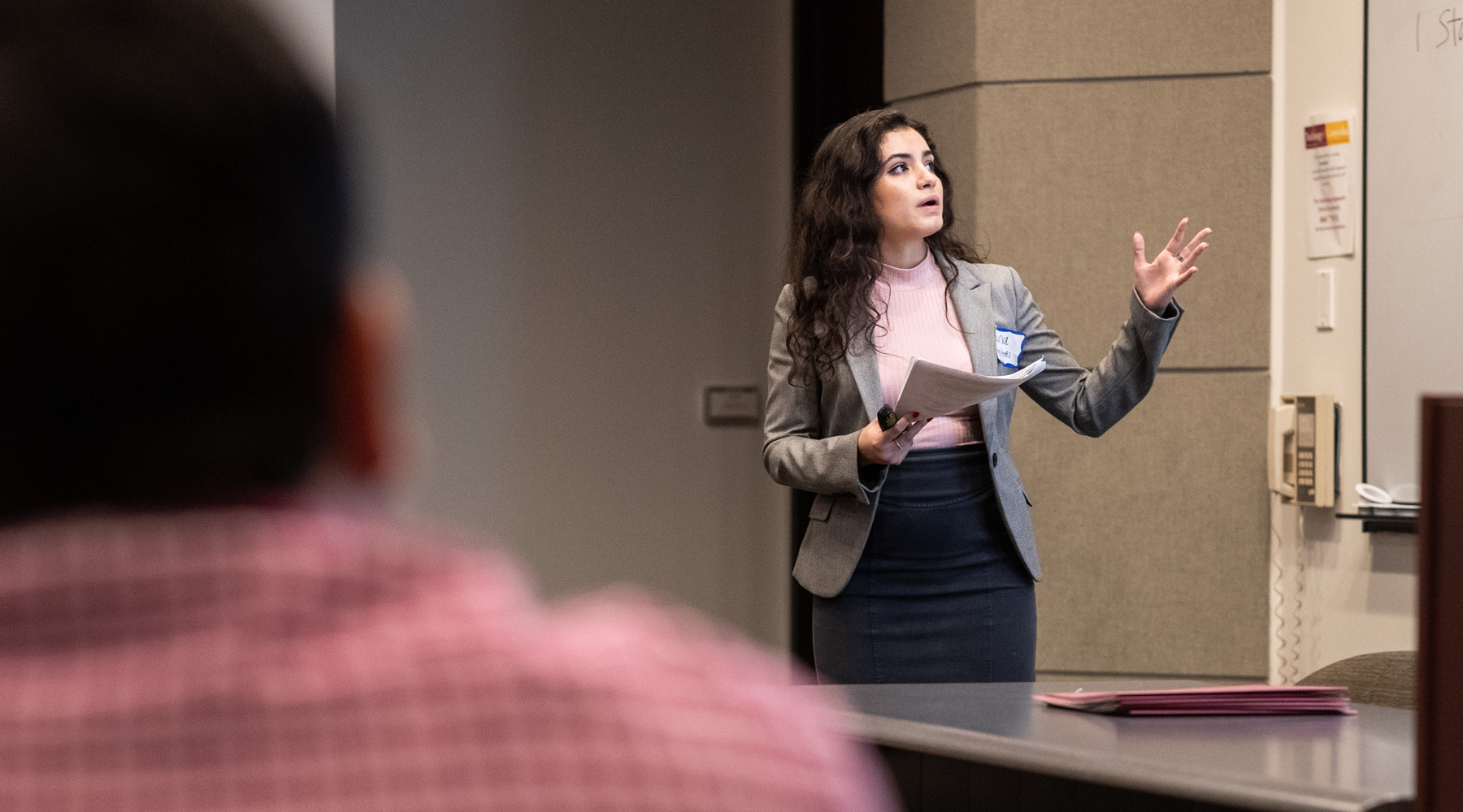 President's Medallion winner Juana Fonseca gives a presentation during a training event. (Photo: Lukas Keapproth)