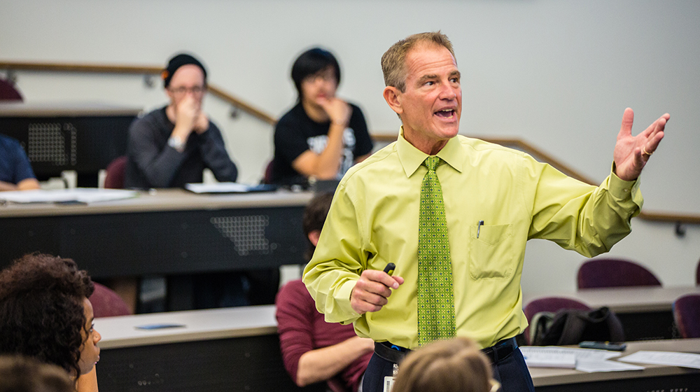 Professor Brian Stanko lecturing in Schreiber Center