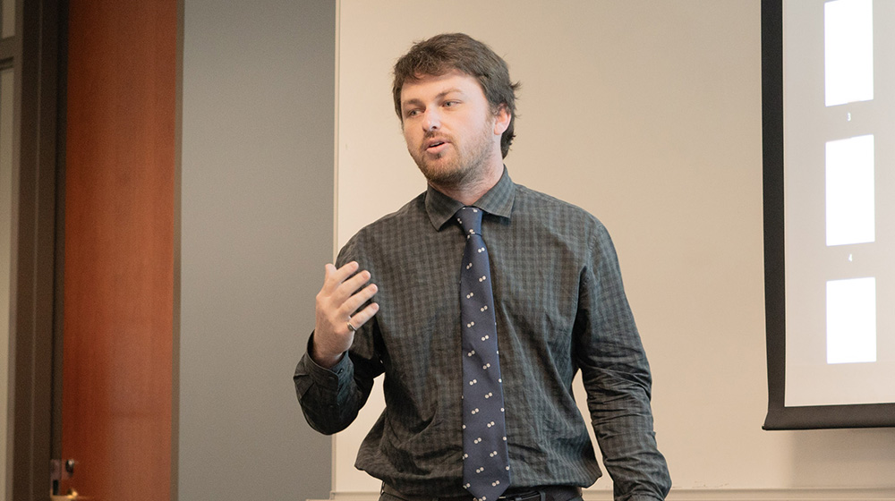 Noah Henderson leads a classroom Noah Henderson leads a classroom