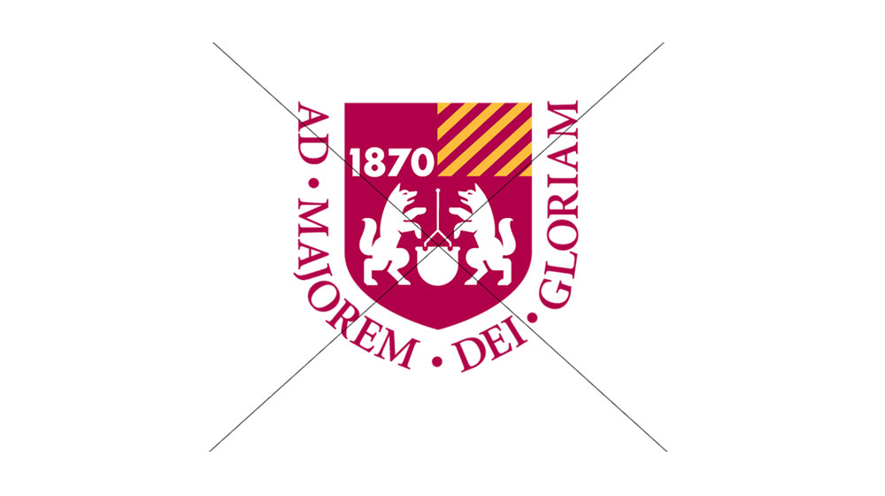 Example of an incorrect use of the university logo. The logo does not include a reference to Loyola University Chicago.